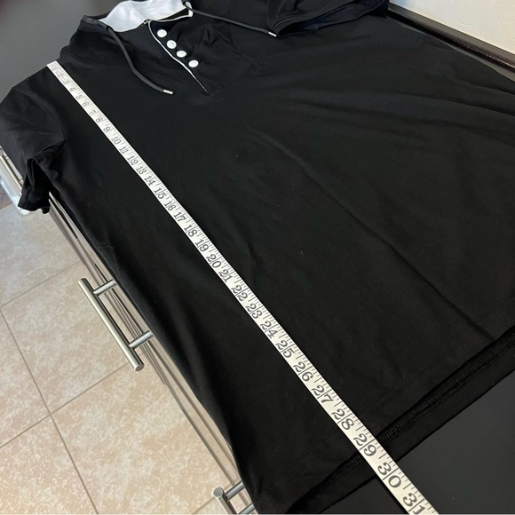 LCR 1989 Men’s Black henley Tshirt with white button accents front closure,XXL - Picture 9 of 10